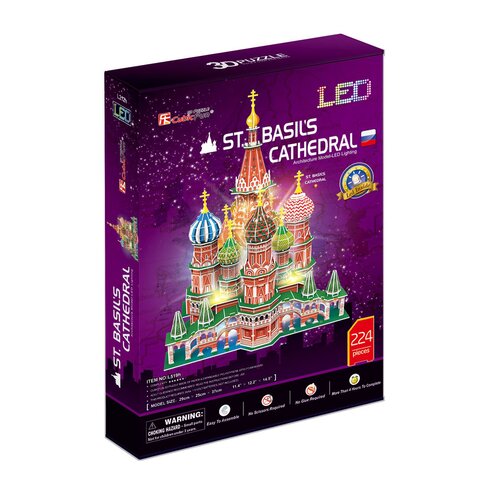 Puzzle 3D CUBIC FUN LED Katedra Św. Bazyla L519H (128 elementów)