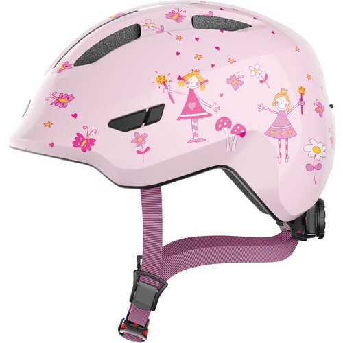 Kask rowerowy ABUS Smiley 3.0 LED Princess Różowy dla Dzieci (rozmiar M)