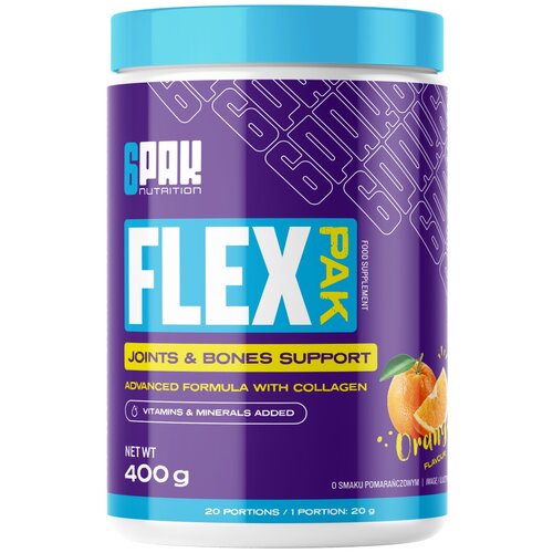 Suplement na stawy 6PAK Flex Pak Pomarańczowy (400 g)