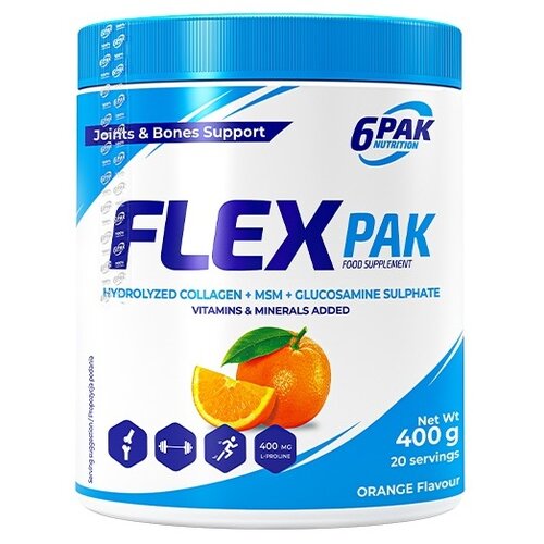 Suplement na stawy 6PAK Flex Pak Pomarańczowy (400 g)