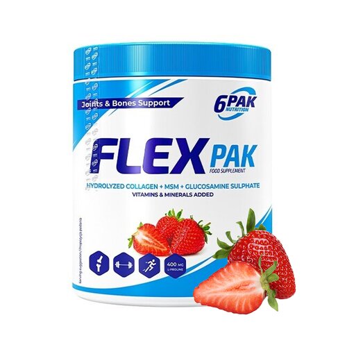 Suplement na stawy 6PAK Flex Pak Truskawkowy (400 g)