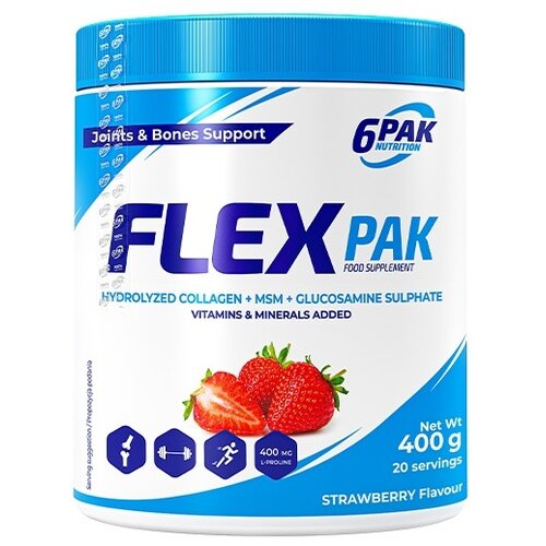 Suplement na stawy 6PAK Flex Pak Truskawkowy (400 g)