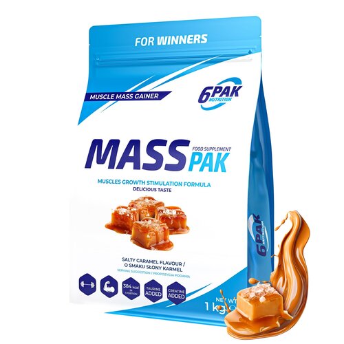 Gainer 6PAK Mass Pak Słony karmel (1000 g)