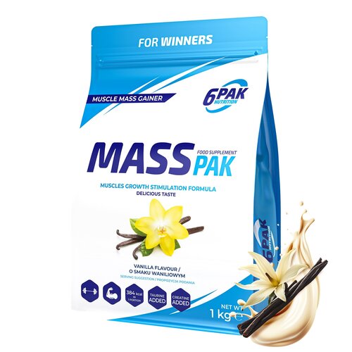 Gainer 6PAK Mass Pak Waniliowy (1000 g)