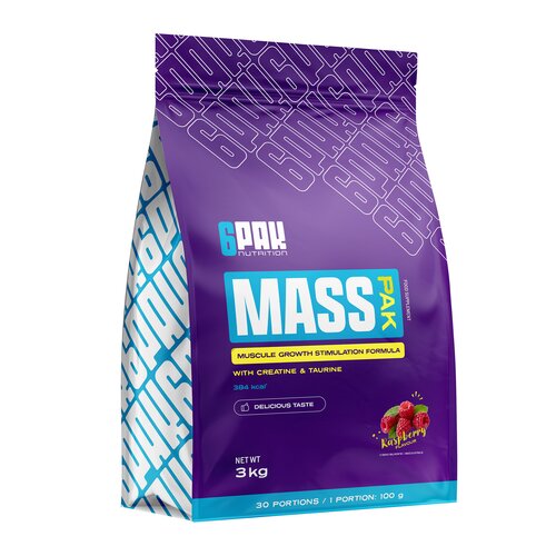 Gainer 6PAK Mass Pak Malinowy (3000 g)