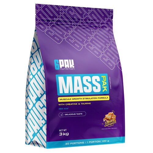 Gainer 6PAK Mass Pak Słony karmel (3000 g)