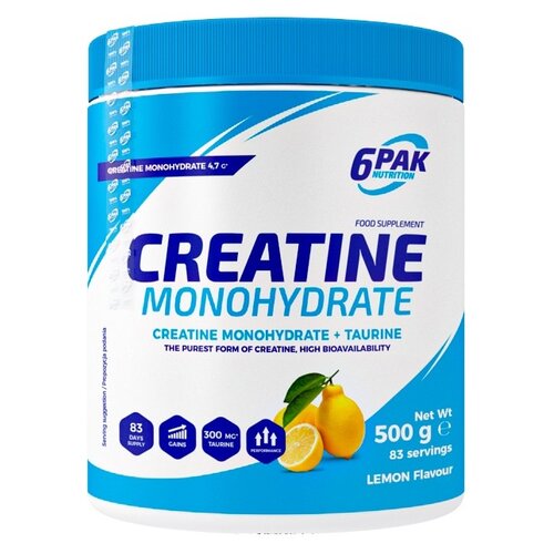 Monohydrat kreatyny 6PAK Cytrynowy (500 g)