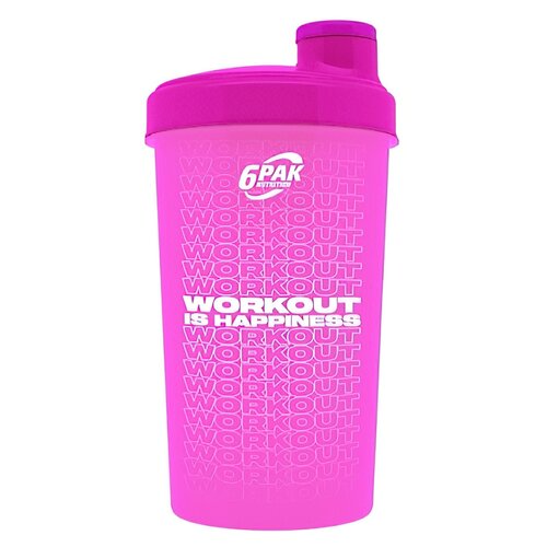 Shaker 6PAK Workout Is Happiness Różowy (700 ml)