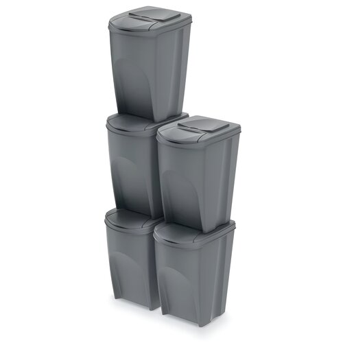 Kosz na śmieci PROSPERPLAST Sortibox SET5 ISWB20S5-405U (5x20L) Szary