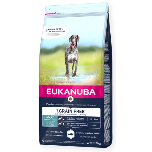 Karma dla psa EUKANUBA Grain Free Senior Large Breeds Ryba Oceaniczna 3 kg