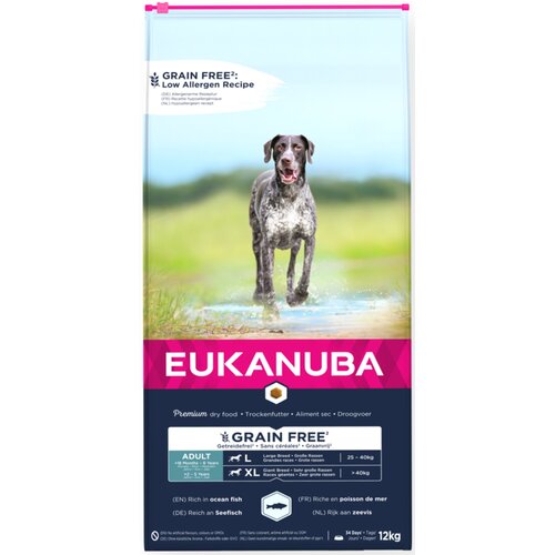Karma dla psa EUKANUBA Grain Free Senior Large Breeds Ryba Oceaniczna 12 kg
