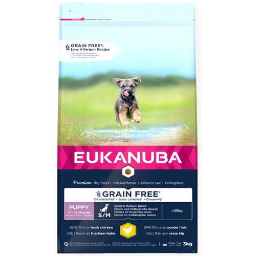 Karma dla psa EUKANUBA Grain Free Puppy Medium Breeds Kurczak 3 kg