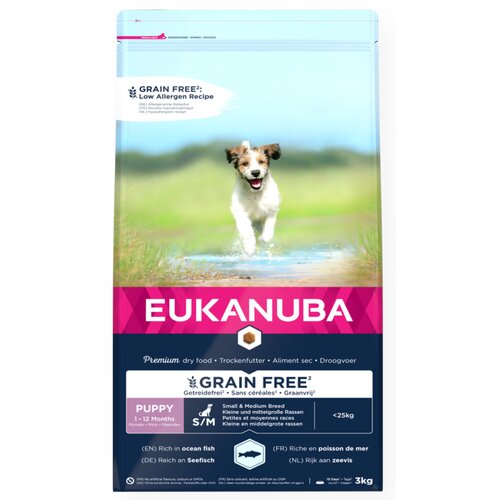 Karma dla psa EUKANUBA Grain Free Puppy Ryby Oceaniczne 3 kg