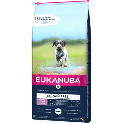 Karma dla psa EUKANUBA Grain Free Puppy Large Breeds Ryba Oceaniczna 12 kg