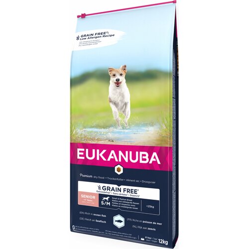 Karma dla psa EUKANUBA Grain Free Senior Medium Breeds Ryba Oceaniczna 12 kg