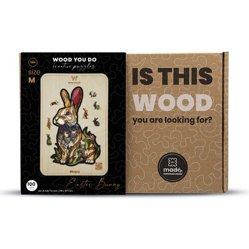Puzzle WOOD YOU DO Wielkanocny Królik (100 elementów)