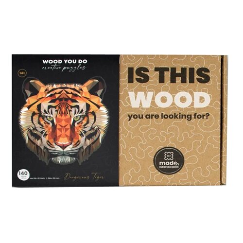 Puzzle WOOD YOU DO Niebezpieczny Tygrys (140 elementów)