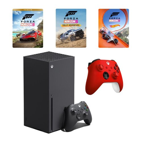 Konsola MICROSOFT XBOX Series X + Forza Horizon 5 Ultimate Edition + Kontroler MICROSOFT bezprzewodowy Xbox Pulse Red