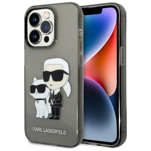 Etui KARL LAGERFELD Glitter Karl&Choupette do Apple iPhone 14 Pro Czarny