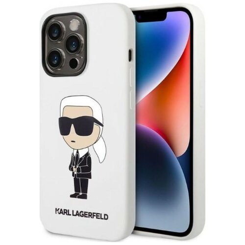 Etui KARL LAGERFELD Silicone NFT Ikonik do Apple iPhone 14 Pro Max Biały