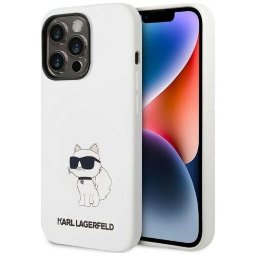 Etui KARL LAGERFELD Silicone NFT Choupette do Apple iPhone 14 Pro Biały