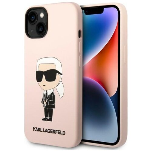 Etui KARL LAGERFELD Silicone NFT Ikonik do Apple iPhone 14 Plus Różowy