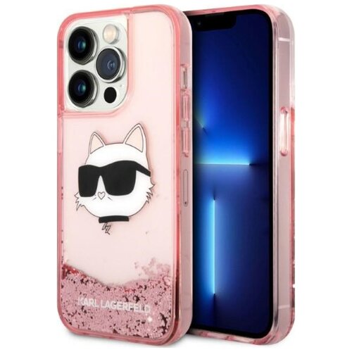 Etui KARL LAGERFELD Glitter Choupette Head do Apple iPhone 14 Pro Max Różowy