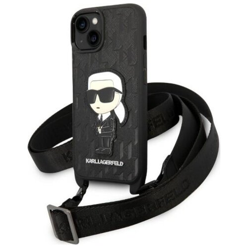 Etui KARL LAGERFELD NFT Monogram Ikonik Patch do Apple iPhone 14 Czarny