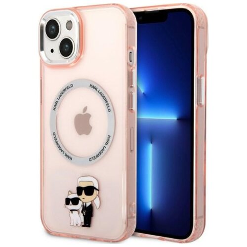 Etui KARL LAGERFELD IML NFT Karl & Choupette MagSafe do Apple iPhone 14 Przezroczysto-różowy