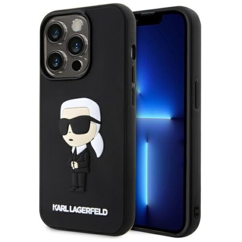 Etui KARL LAGERFELD Rubber Ikonik 3D do Apple iPhone 14 Pro Czarny