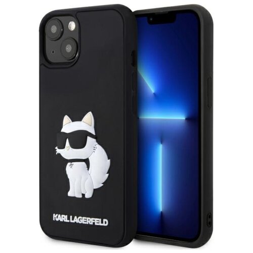 Etui KARL LAGERFELD Rubber Choupette 3D do Apple iPhone 13/14/15 Czarny