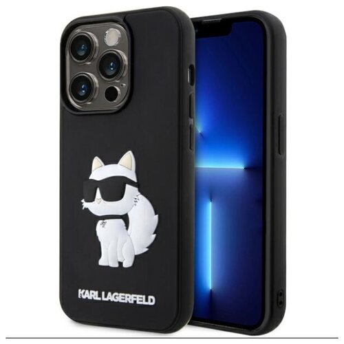 Etui KARL LAGERFELD Rubber Choupette 3D do Apple iPhone 14 Pro Czarny
