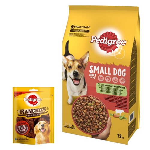 Karma dla psa PEDIGREE Wołowina 12 kg + Przysmak dla psa PEDIGREE Ranchos Originals Wołowina 70 g