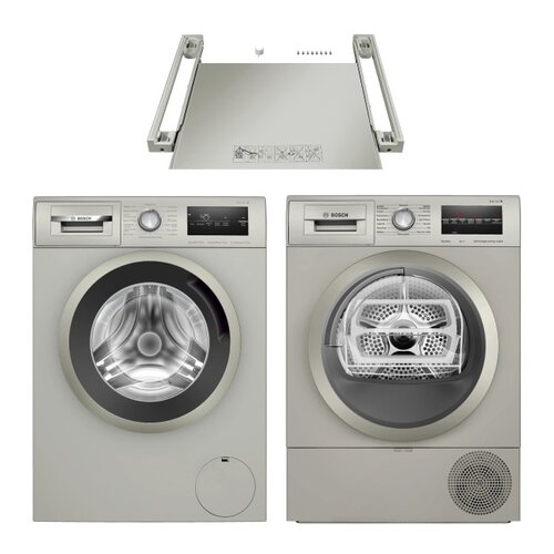 Pralka BOSCH WAN2810XPL 8 kg 1400 obr + Suszarka BOSCH WTR87TESPL + Łącznik BOSCH WTZ2742X
