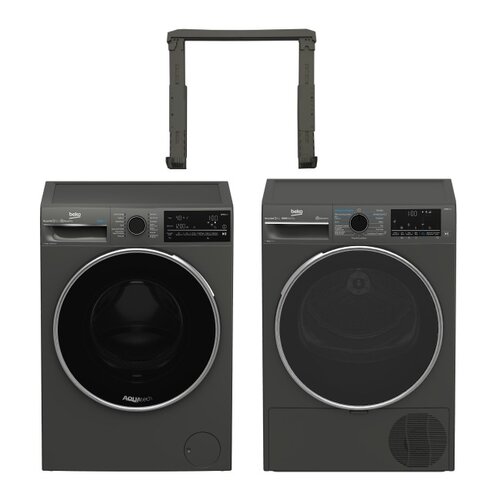 Pralka BEKO B5WFT89408MDC 9 kg 1400 obr A + Suszarka BEKO B5T68243MDC + Łącznik BEKO Psk Manhattan Gray