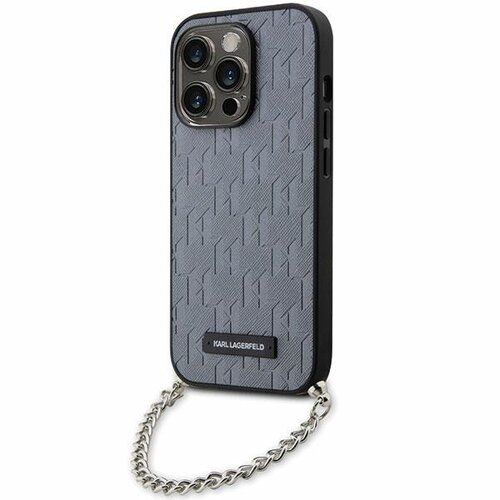 Etui KARL LAGERFELD Saffiano do Apple iPhone 14 Pro Srebrny