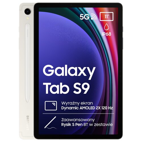 Tablet SAMSUNG Galaxy Tab S9 11" 12/256 GB 5G Wi-Fi Beżowy + Rysik S Pen