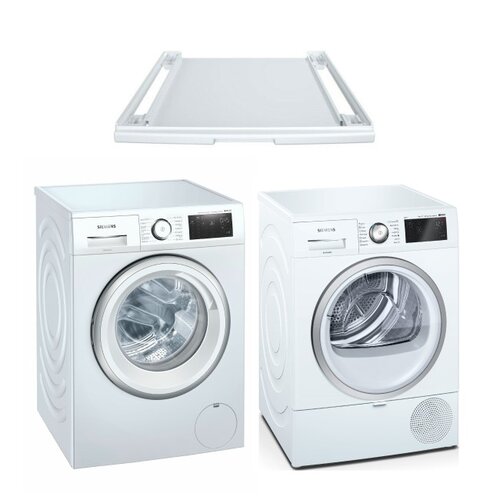 Pralka SIEMENS WM14UR00PL 9kg 1400 obr + Suszarka SIEMENS WT7W461BY + Łącznik SIEMENS WZ27400