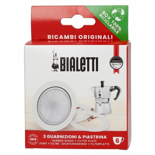 Uszczelka BIALETTI 6 TZ + Sitko (3 sztuki)