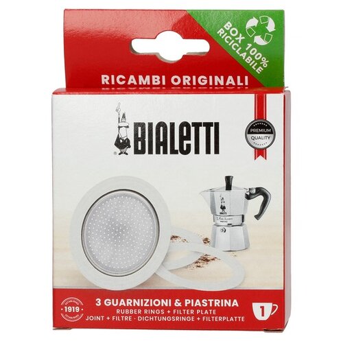 Uszczelka BIALETTI 1 TZ + Sitko (3 sztuki)