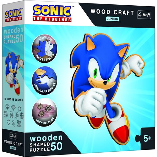 Puzzle TREFL Wood Craft Junior Sonic The Hedgehog Sprytny Sonic 20203 (50 elementów)