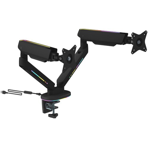 Uchwyt do monitora DELTACO GAM-135 RGB 17-32 cali Czarny