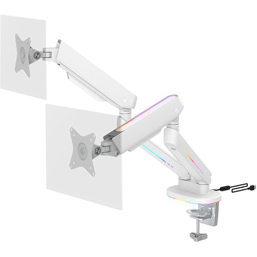 Uchwyt do monitora DELTACO GAM-135-W RGB 17-32 cali Biały