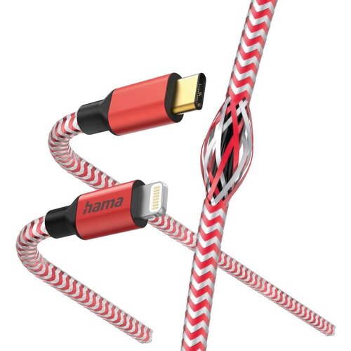 Kabel USB-C - Lightning HAMA Reflected 1.5 m Czerwony