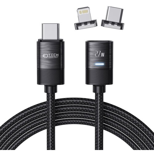 Kabel USB-C - Lightning/USB-C TECH-PROTECT UltraBoost PD27W/3A 2m Czarny
