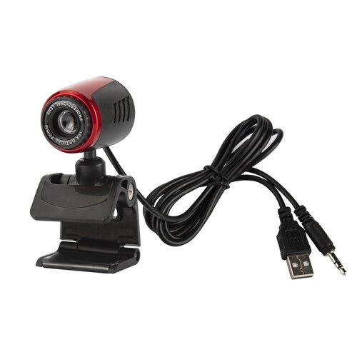 Kamera internetowa SETTY 106705 USB-A / Mini Jack 3.5 mm - 480p Czarno-czerwona