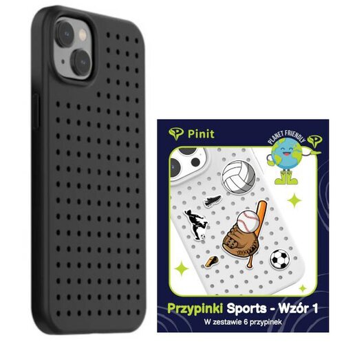 Etui PINIT Dynamic do Apple iPhone 14 Czarny + Pinit Sports Pin (Wzór 1)