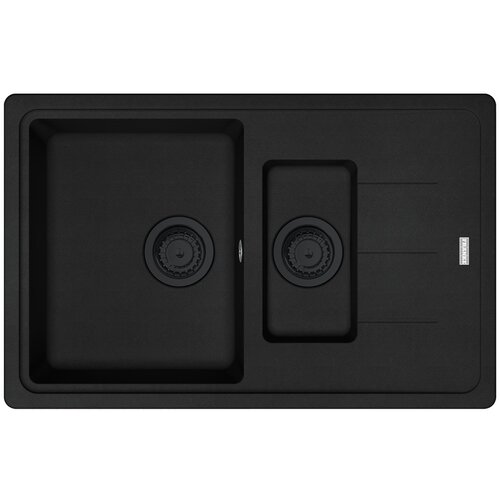 Zlewozmywak półtorakomorowy z ociekaczem FRANKE Basis BFG 651-78 114.0693.555 Czarny mat 50x78