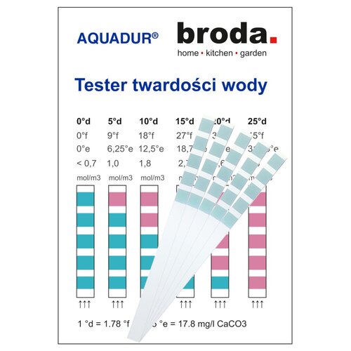 Paskowy tester twardości wody AQUADUR AQUAL91221-5 (5 szt.)