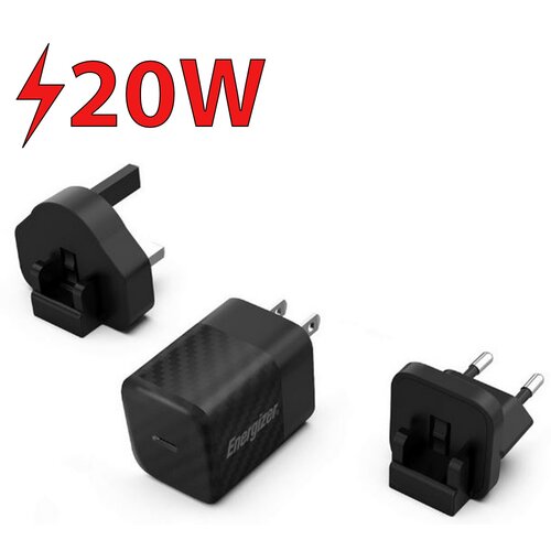 Ładowarka sieciowa ENERGIZER Ultimate Multiplug GaN 20W PD Czarny